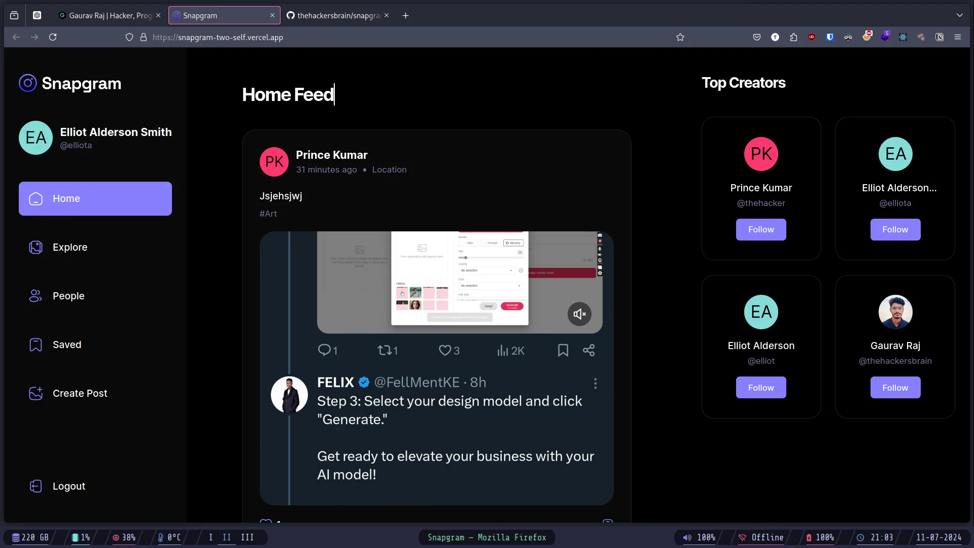 Social Media WebApp